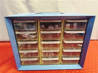 HANDY DANDY 15 DRAWER HARDWARE CABINET WITH HARDWARE 