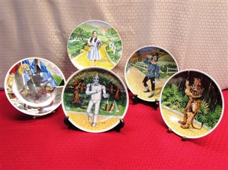 SOMEWHERE OVER THE RAINBOW - 5 WIZARD OF OZ COLLECTIBLE   PORCELAIN PLATES FROM KNOWLES FINE CHINA 