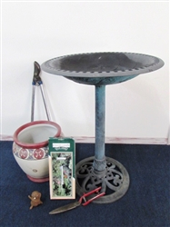 FOR YOUR GARDEN - BIRD BATH, FLOWER POT, WIND CHIME, PRUNERS & CLIPPERS