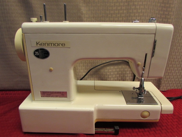 NICE KENMORE 8 STITCH  SEWING MACHINE WITH FOOT PEDAL, ACCESSORIES & MORE 