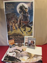 HORSES! VINTAGE BLACK STALLION & MUSTANG COUNTRY MOVIE POSTERS, SHOWER CURTAIN, BOOKS & BEADED HORSE SHOE