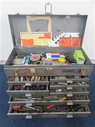 CRAFTSMAN 7 DRAWER TOOLBOX WITH WRENCHES, DRILL BITS, PUNCHES, SCREWDRIVERS & MORE