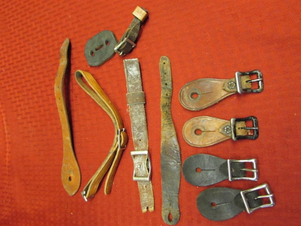 HORSE GROOMING SUPPLIES, LEATHER & MORE - CURRY COMBS, SADDLE STRAPS, LEATHER STRAPS & . . . . . 