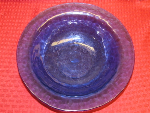 ABSOLUTELY GORGEOUS COBALT GLASS - PITCHER, GOBLETS, SERVING BOWL & PLATES