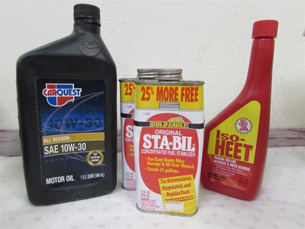 TAKE CARE OF YOUR RIDE INSIDE & OUT - TUB FULL OF AUTOMOTIVE SUPPLIES, 