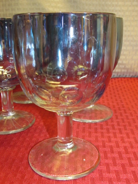 SET A BEAUTIFUL TABLE - CORELLE TWILIGHT GROVE PLATES, AQUA GOBLETS & TURQUOISE GLASS VASE 