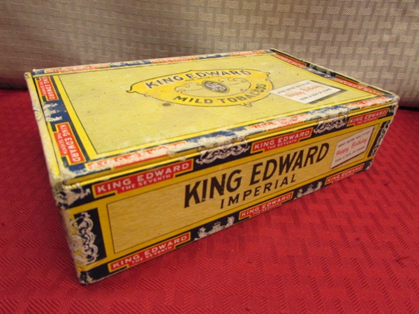VINTAGE CIGAR BOXES!  GREAT STORAGE!  SEVEN TOTAL, INCLUDES SANTA FE, KING EDWARD & MORE