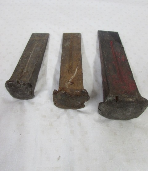 LOGGERS AND CUTTERS TOOL. THREE WOOD SPLITTING WEDGES