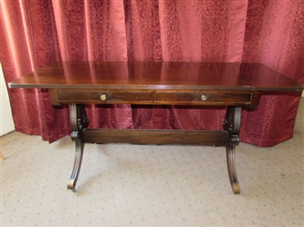 BEAUTIFUL ANTIQUE TWO DRAWER WRITING DESK 