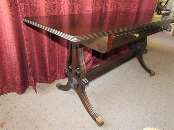 BEAUTIFUL ANTIQUE TWO DRAWER WRITING DESK 