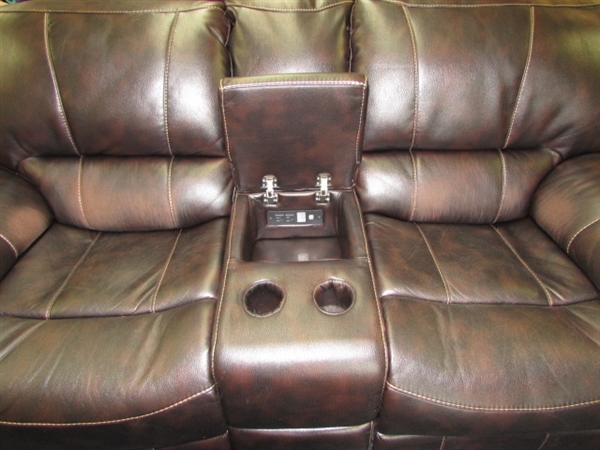 AWESOME DOUBLE RECLINER WITH POWER ACCESS & USB CENTER CONSOLE 
