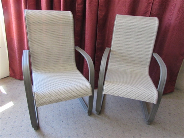 TWO MATCHING VERY COMFORTABLE PATIO CHAIRS