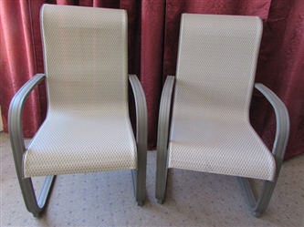 SECOND SET OF TWO MATCHING, COMFORTABLE PATIO CHAIRS 