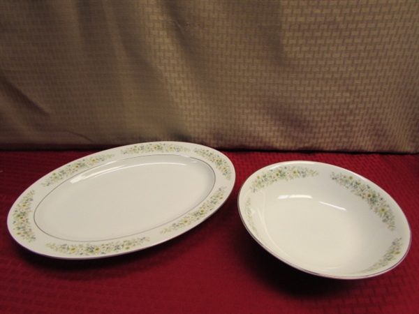 LARGE SET OF VERY PRETTY IRENE ROYAL GALLERY FINE CHINA- SERVICE FOR 8 PLUS EXTRAS!