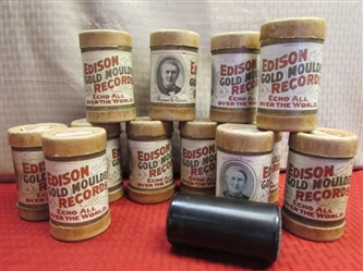ANTIQUE CYLINDER RECORDS IN ORIGINAL EDISON PACKAGING - NEAT!