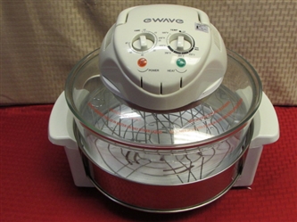 EWAVE GLASS BOWL CONVECTION OVEN - BROILS, GRILLS, ROASTS, STEAMS, TOASTS, BAKES . . . ..
