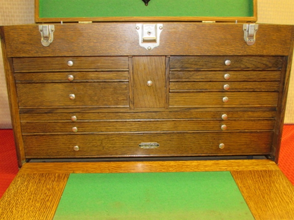 INCREDIBLE, VINTAGE BEAUTIFULLY HAND CRAFTED H. GERSTNER & SONS OAK MACHINIST CHEST MODEL 052