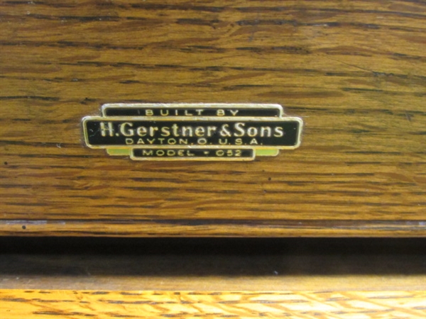 INCREDIBLE, VINTAGE BEAUTIFULLY HAND CRAFTED H. GERSTNER & SONS OAK MACHINIST CHEST MODEL 052
