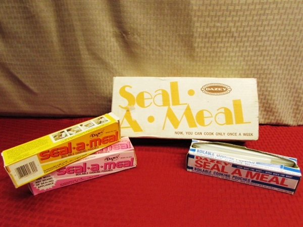 COOK ONLY ONCE A WEEK!  RETRO DAZEY SEAL-A-MEAL & COOKING POUCHES