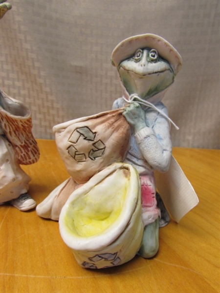 TWO COLLECTIBLE TILLIE THE FROG FIGURINES