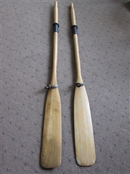 ROW, ROW, ROW YOUR BOAT - A PAIR OF WOODEN OARS WITH OAR LOCKS