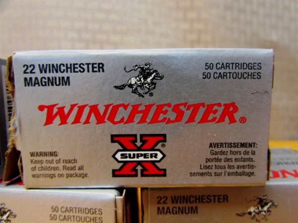 FIVE BOXES OF 22 WINCHESTER SUPER X 