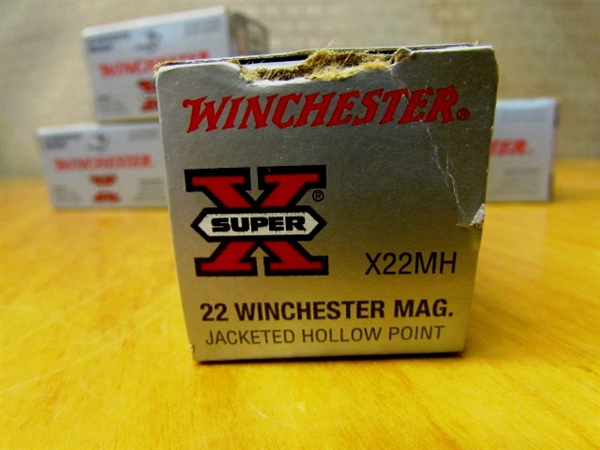 FIVE BOXES OF 22 WINCHESTER SUPER X 