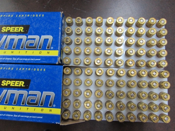 ONE HUNDRED ROUNDS SPEER LAWMAN 9mm. LUGERSMITH