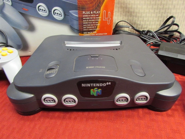 NINTENDO 64 GAME CONSOLE WITH 2 CONTROLLERS IN ORIGINAL BOX 