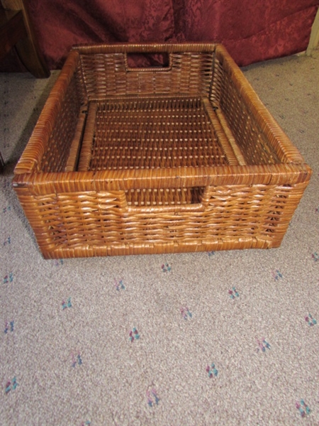 MATCHING LIKE NEW SIDE TABLE WITH BASKET STORAGE