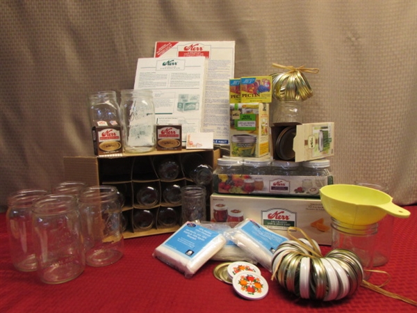 CAN WHAT YOU GROW!  LOADS OF CANNING SUPPLIES - NEW & USED JARS, LIDS, BANDS, CHEESE CLOTH & MORE