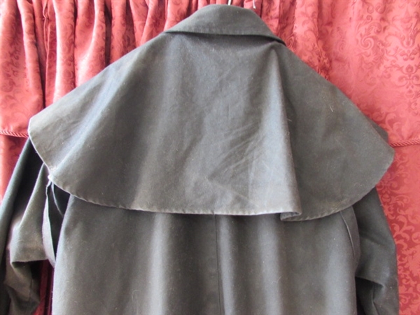 YOU WILL WANT THIS IN A COUPLE MONTHS, SYDNEY OUTBACK OILSKIN DUSTER, RAIN SLICKER