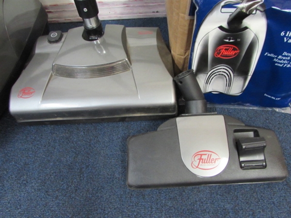 FULLER BRUSH  CANISTER VACUUM WITH A GOOD SUPPLY OF BAGS