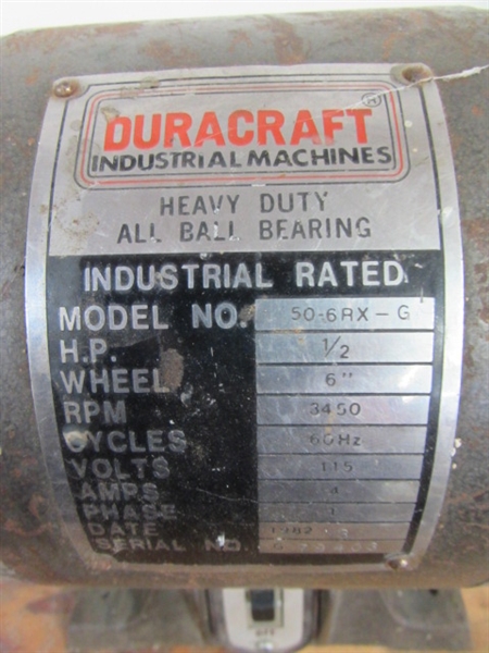 DURACRAFT INDUSTRIAL MACHINES 6 GRINDER