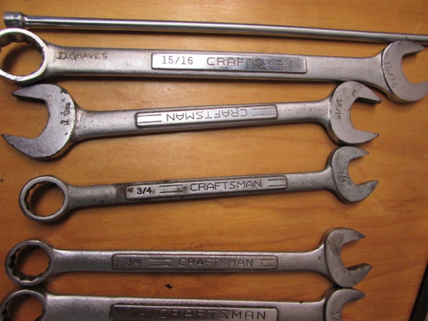 QUARTER INCH DRIVE SOCKETS & WRENCHES MOST ARE CRAFTSMAN