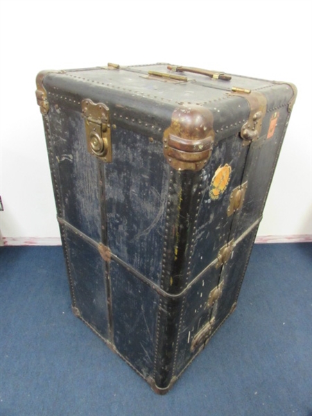 AWESOME WARDROBE STEAMER TRUNK ANTIQUE IN WAITING