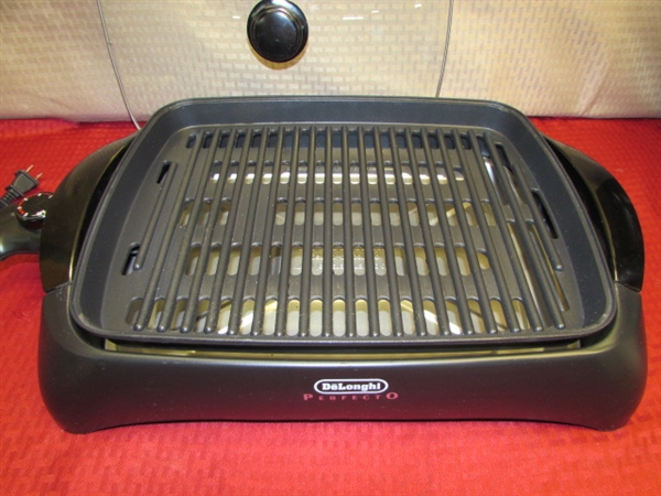 NOT BBQ WEATHER?  DO IT INDOORS!  NEW/LIKE NEW DELONGHI PERFECTO INDOOR GRILL 