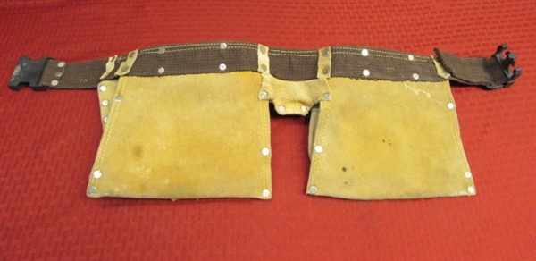 LEATHER CARPENTERS TOOL BELT WITH TOOLS