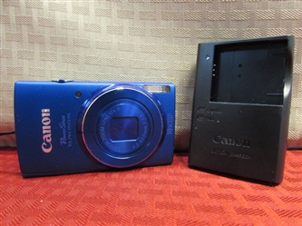 FABULOUS BRILLIANT BLUE CANON POWER SHOT ELPH 150 IS DIGITAL CAMERA WITH CHARGER