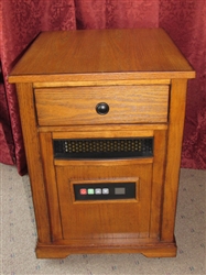 ITS A HEATER!  ITS A SIDE TABLE!  ITS BOTH!!  TWINS STAR MOVEABLE HEATER 