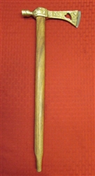 REPRODUCTION NATIVE AMERICAN TOMAHAWK BRASS & WOOD PEACE PIPE 