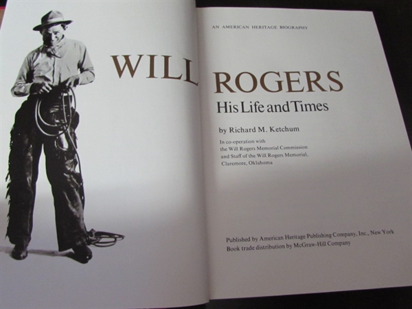 WILL ROGERS THE MAN AND HIS TIMES KETCHUM 1973 SLIP COVER HARDBACK