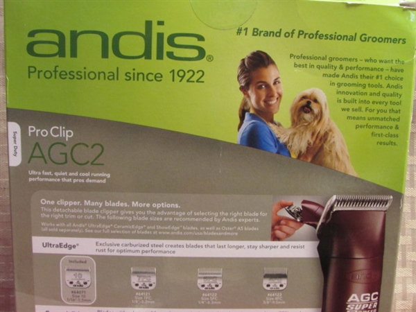 HIGH QUALITY NEW IN BOX ANDIS PRO CLIP PET CLIPPERS, VARIOUS BRUSHES & NAIL CLIPPERS FOR YOUR PET