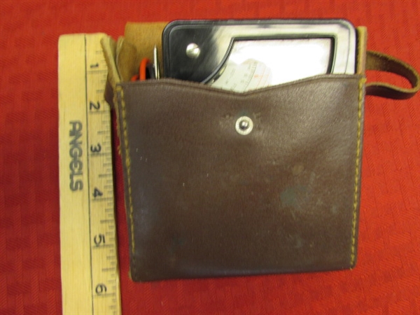 HANDY MONARCH OHM METER IN LEATHER CASE WITH CONNECTORS
