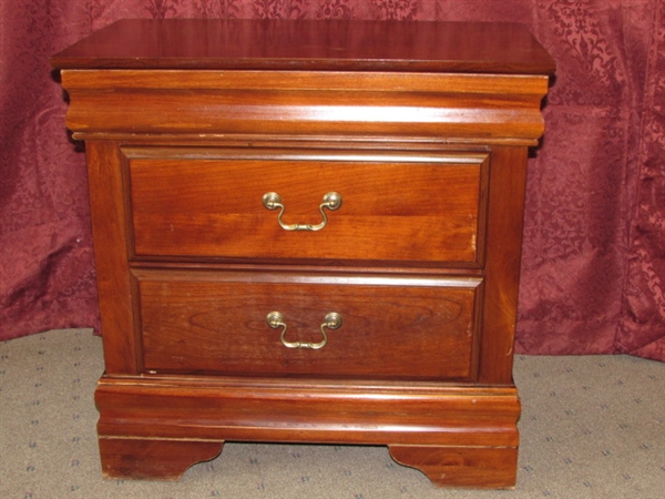 PRETTY TWO DRAWER NIGHT STAND 