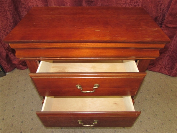 PRETTY TWO DRAWER NIGHT STAND 