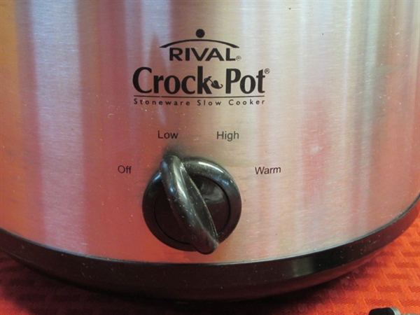 COOK UP SOME COMFORT FOOD - NICE 5 QT. RIVAL CROCK POT & NEVER USED LITTLE DIPPER