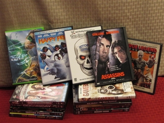 15 DVDS FOR YOUR COLLECTION!  ACTION, FAMILY, CARTOON, HORROR, COMEDY & MORE