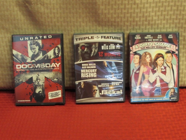 15 DVD'S FOR YOUR COLLECTION!  ACTION, FAMILY, CARTOON, HORROR, COMEDY & MORE