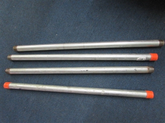 FOUR THREADED 1" X 30" GALVANIZED STEEL PIPES
